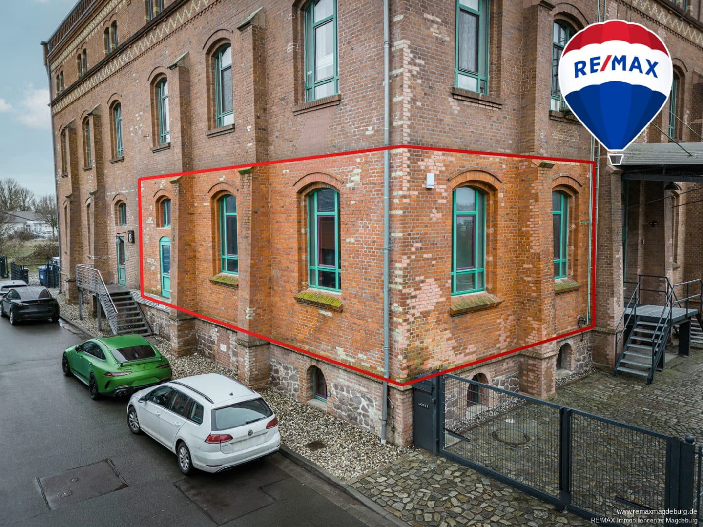 Markierte Einheit im Loftgebäude